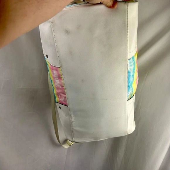 Juicy Couture Weekender Duffle Bag Crossbody Tie Dye Stripe Pink Blue Yellow - Picture 7 of 14